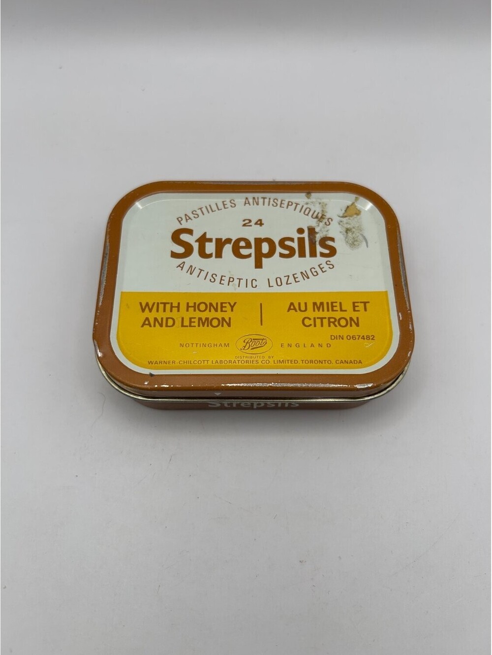 Strepsils Honey And Lemon Antiseptic Lozenges Advertising Lozenge Tin Vintage